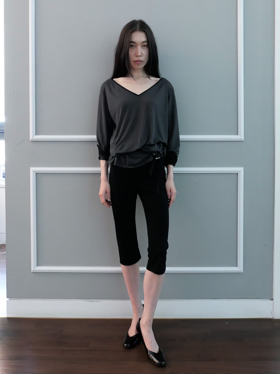 키야기 chiyagi Colon Top - charcoal 상품이미지3