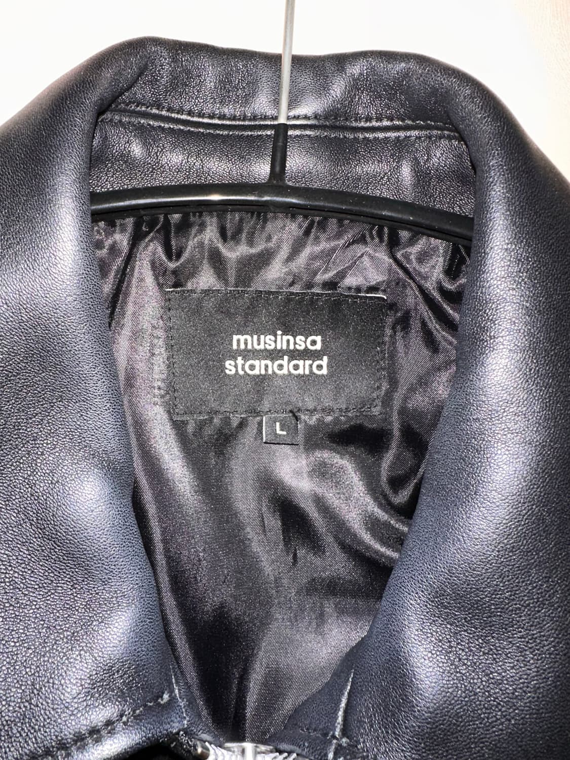 무탠다드 L) 램스킨 싱글 라이더 재킷 [블랙] 상품이미지4