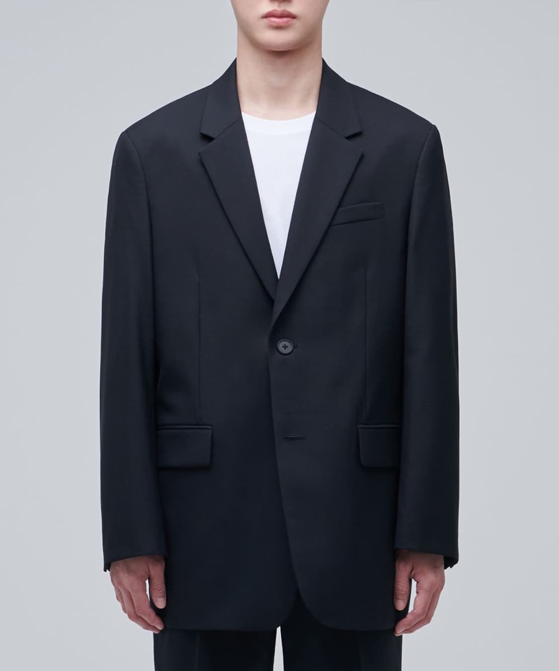 무신사 스탠다드 울 블렌드 오버사이즈 블레이저 자켓 네이비 L 상품이미지2