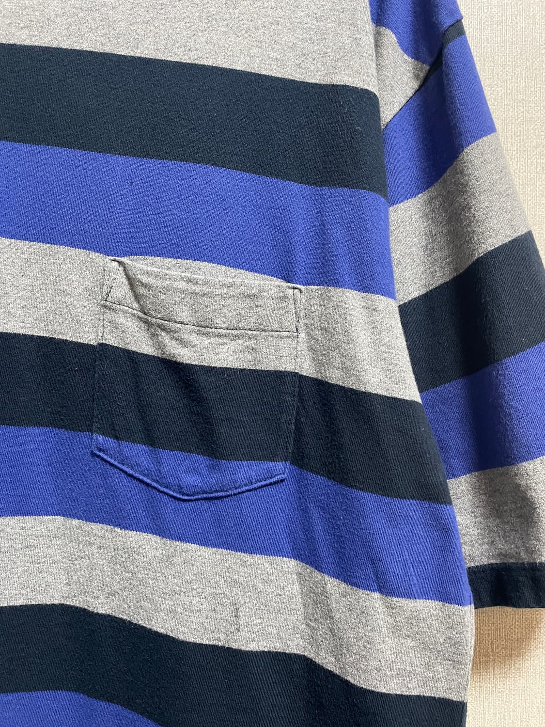 카키스 스트라이프 반팔티셔츠 상품이미지4