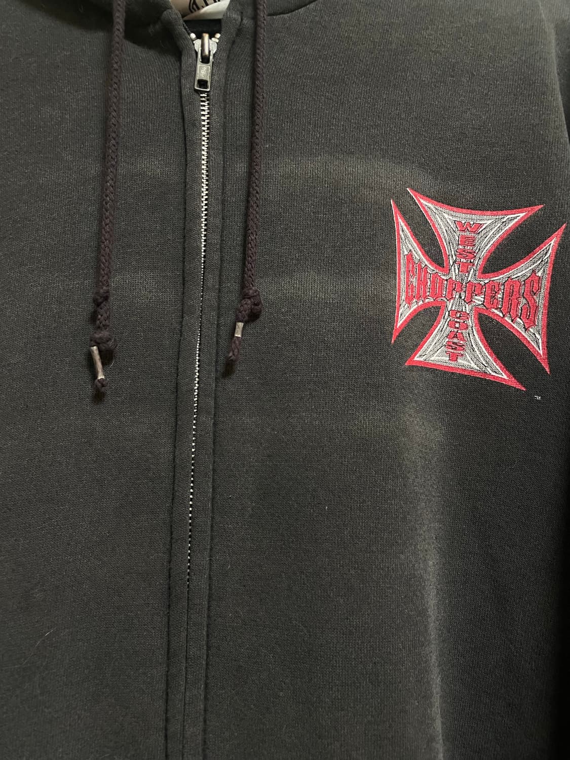 빈티지 West coast choppers 아이언 크로스 후드 집업 XL 상품이미지3
