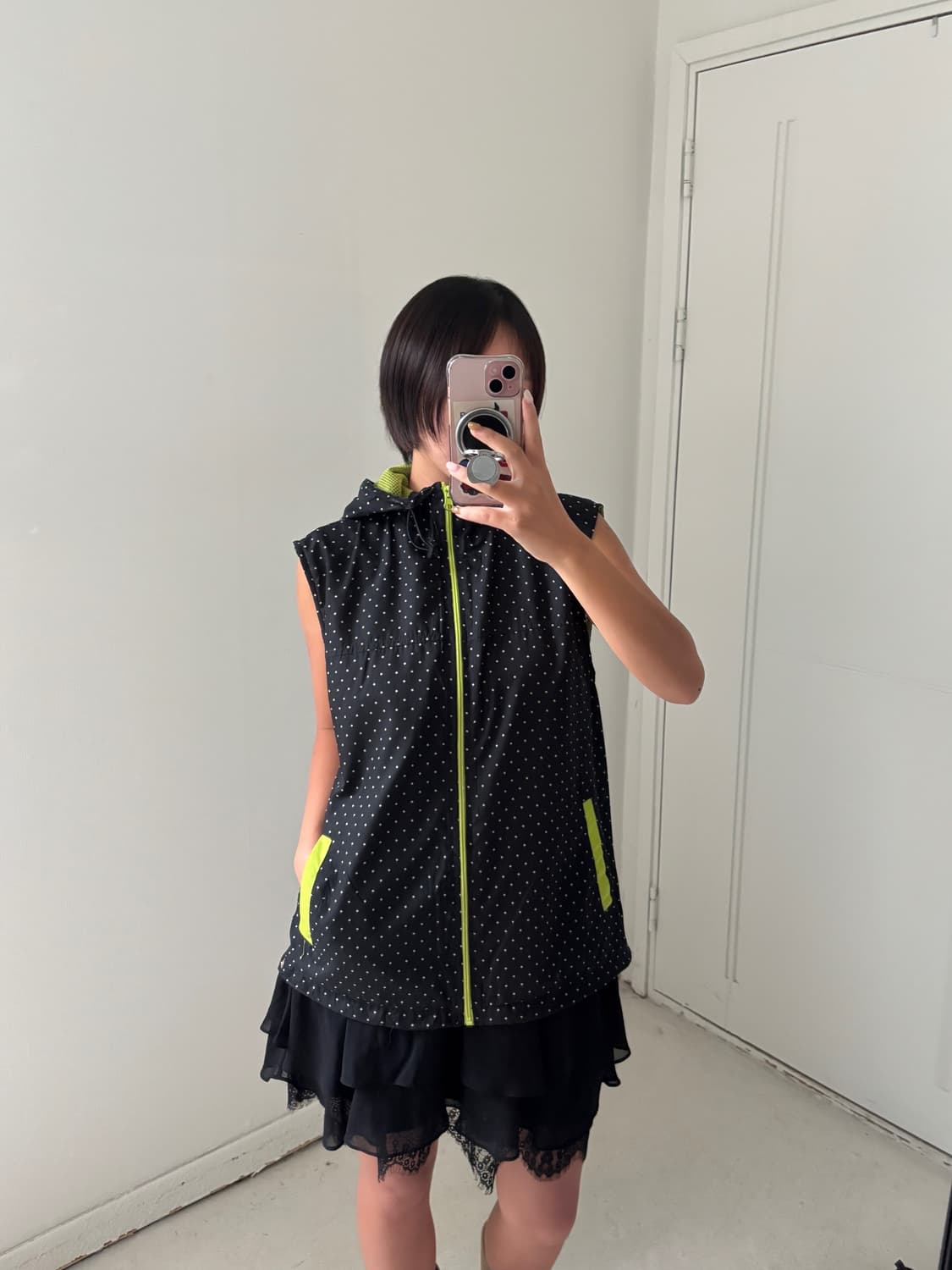 일본빈티지 레이스 레이어드 러플스커트 상품이미지4