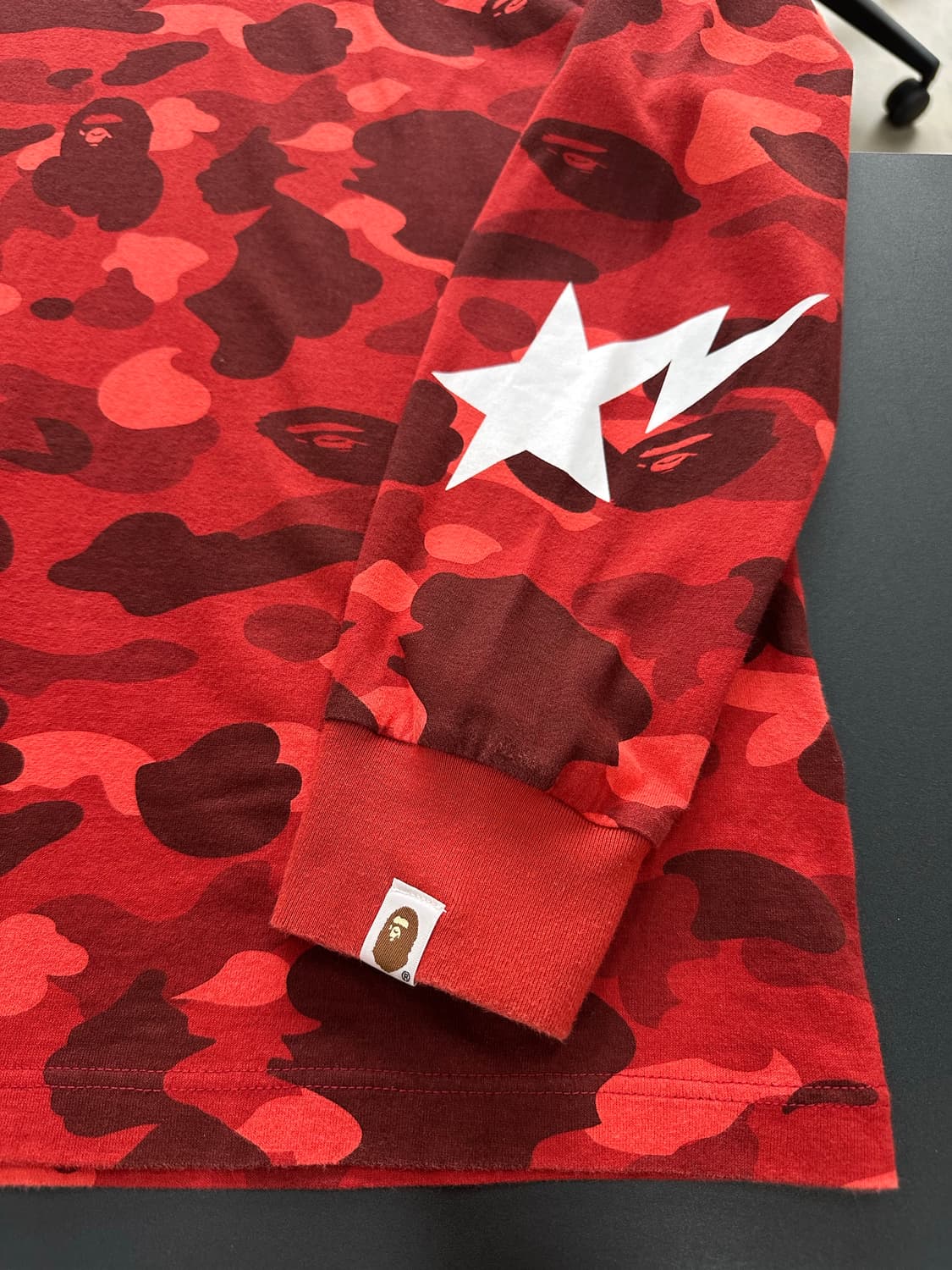 베이프 스타카모 롱슬리브긴팔티 적계 상품이미지5