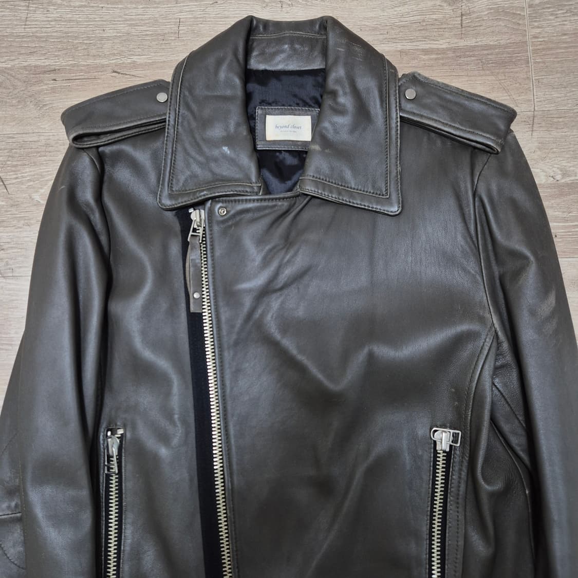 비욘드클로젯 더블 라이더 레더 가죽자켓 M/L 상품이미지2