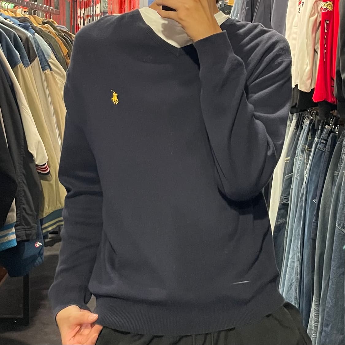 [IM] Polo 폴로 네이비 브이넥 긴팔니트 상품이미지2