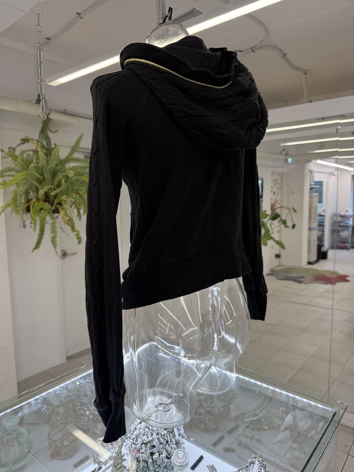 knit trim zip up hoodie 상품이미지3