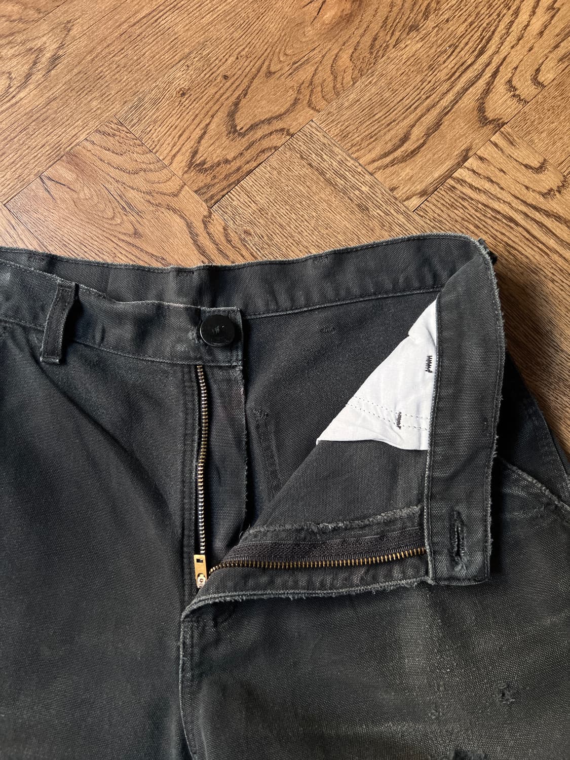 [32]칼하트 USA 하드 페이딩 블랙 싱글니 워크팬츠 상품이미지3