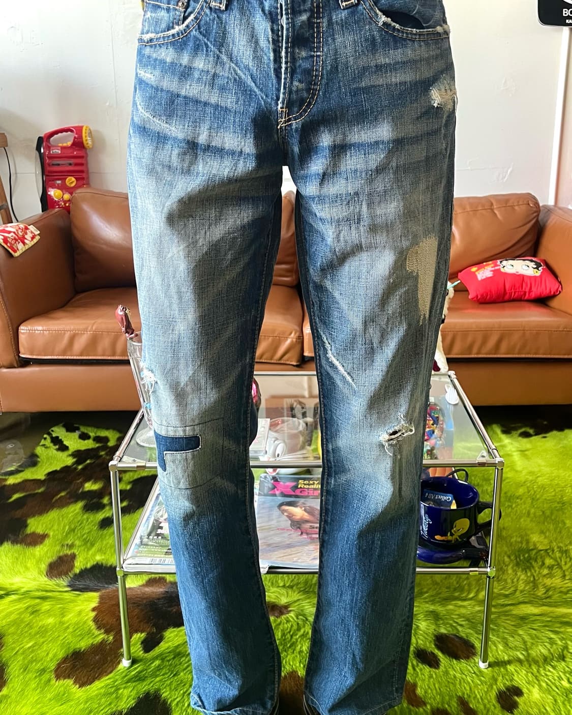 2000‘s Levi's Japan OS502 Repair Jeans 상품이미지2