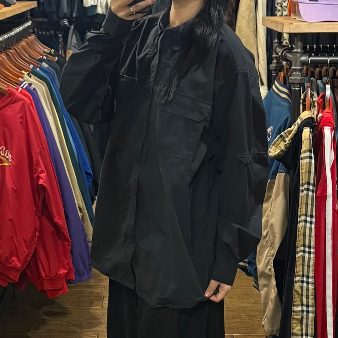 [HI] Carhartt 칼하트 투포켓 긴팔셔츠 블랙 상품이미지3