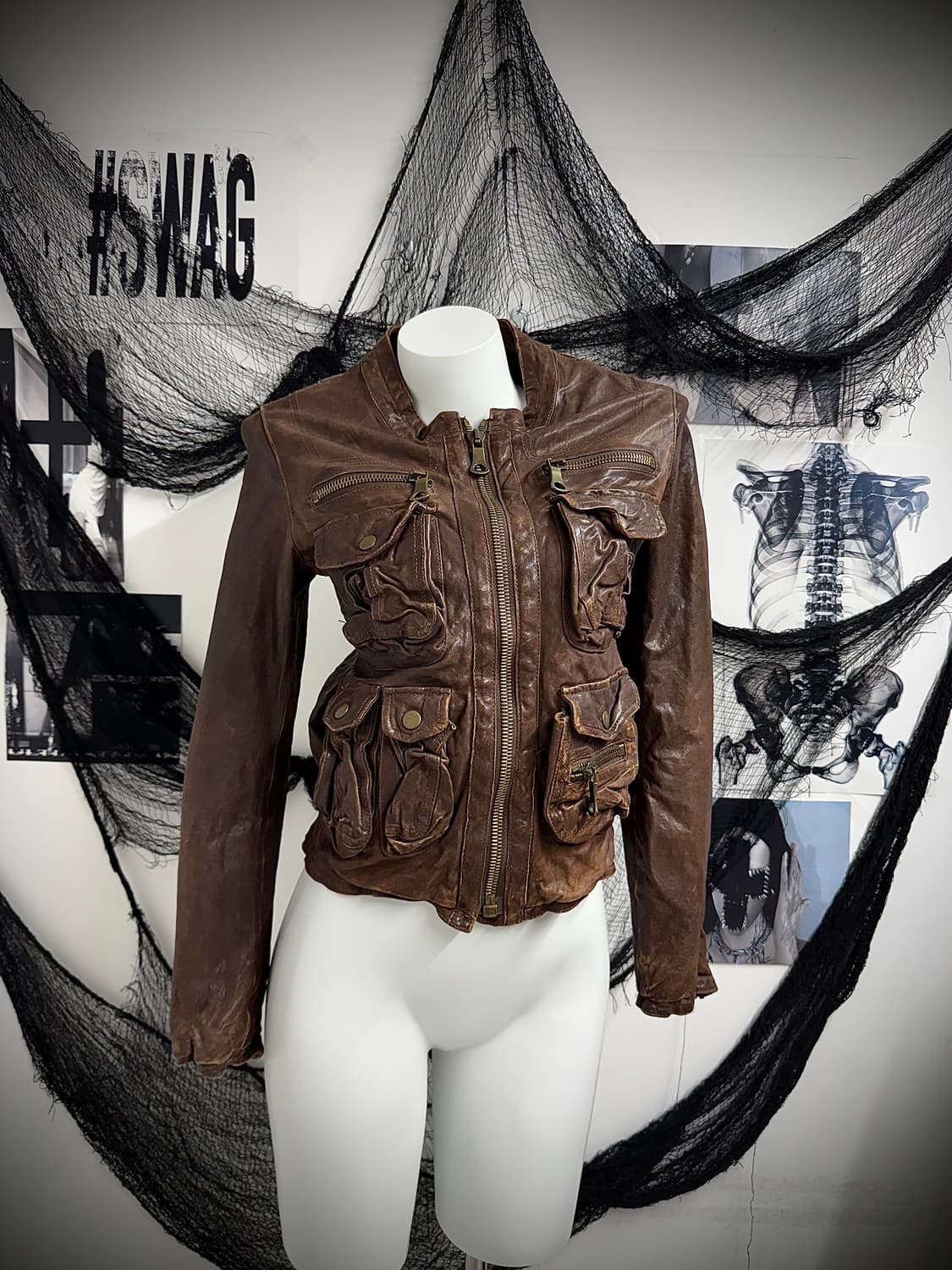 Pocket detail real leather jacket 상품이미지5