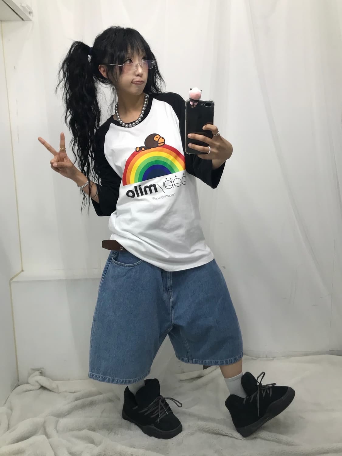 < Bape Baby Milo Rainbow Raglan T-shirt  상품이미지3