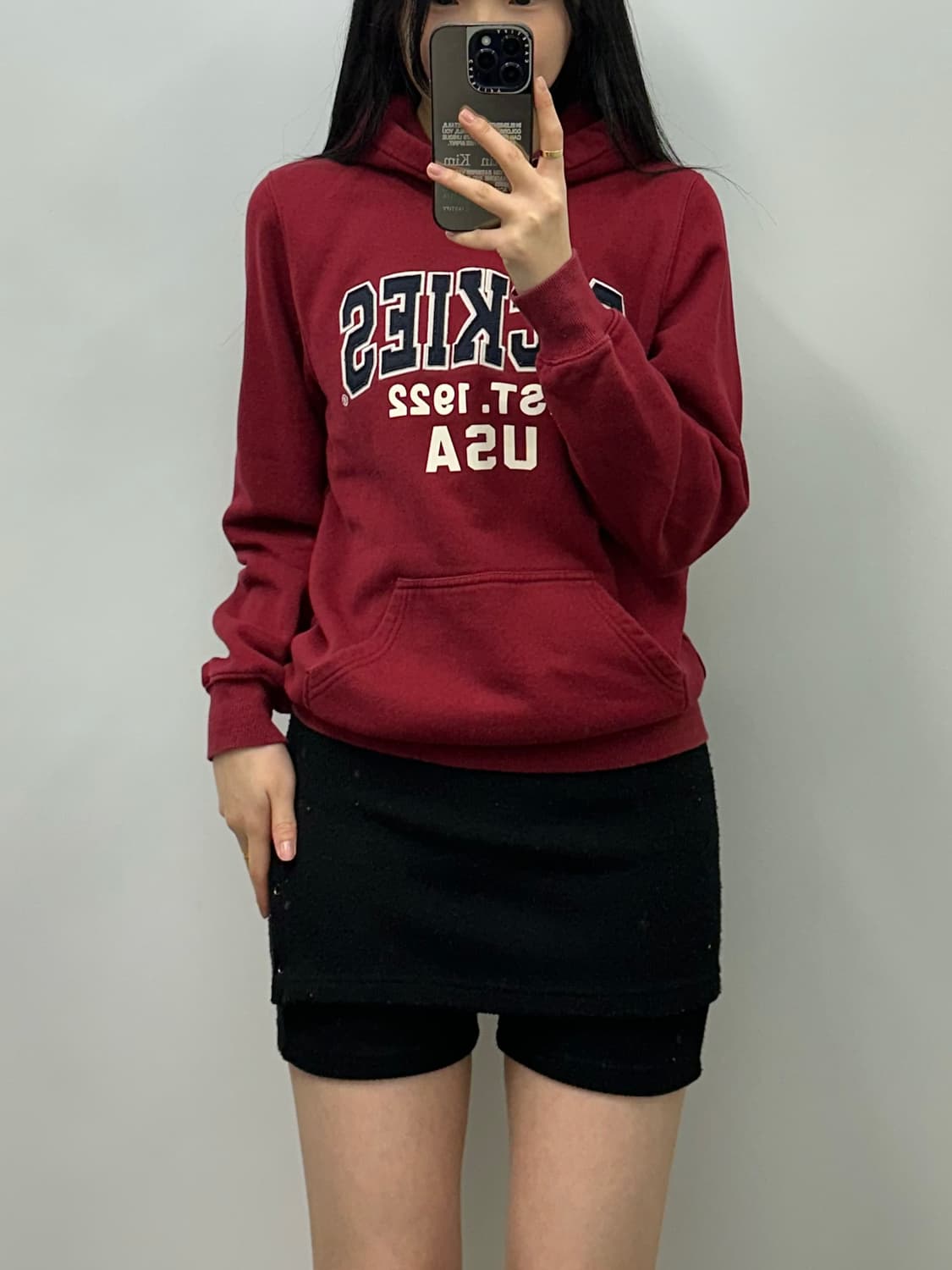 디키즈 y2k 와투케 usa 버건디 후드티 상품이미지1