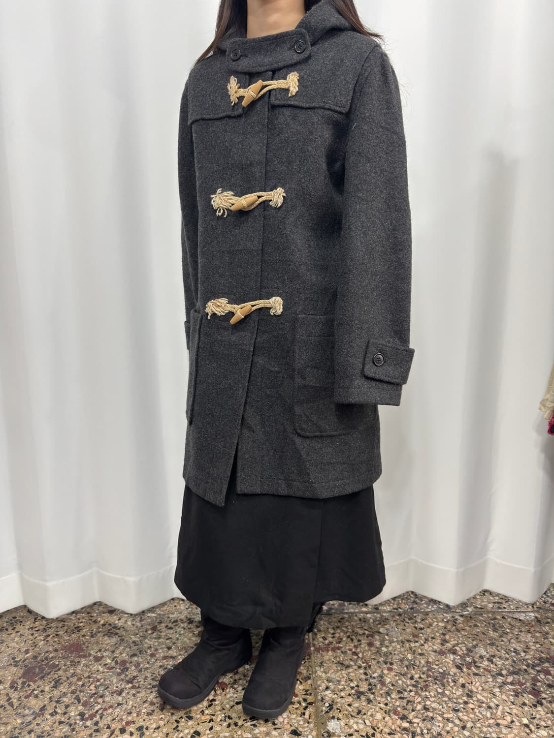 midwest homme duffle wool hood coat 상품이미지4