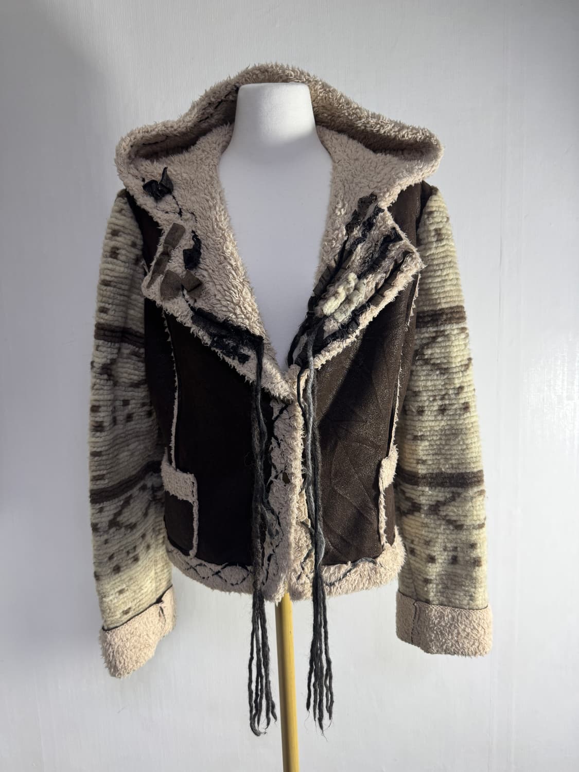 빈티지 에스닉 무스탕 스타일 후드 자켓 y2k lgb goa 하이브리드 상품이미지1