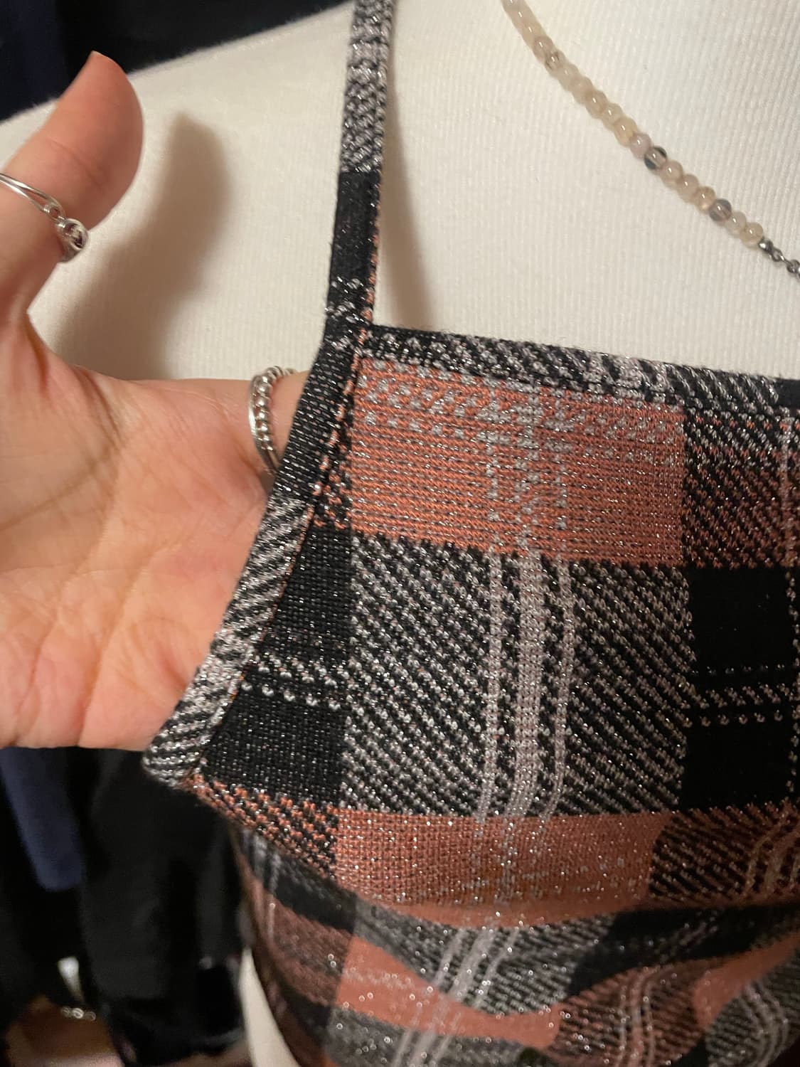 글리터 체크 탑 상품이미지5