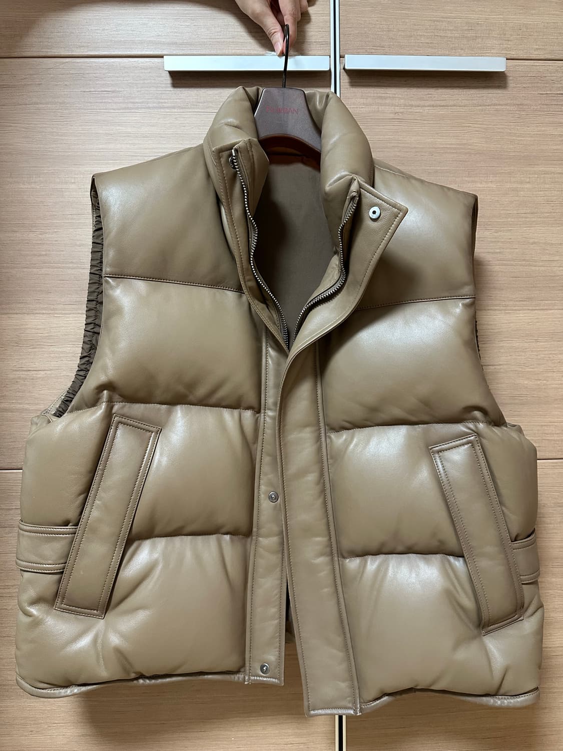 솔리드옴므 가죽 레더 패딩 조끼 상품이미지1