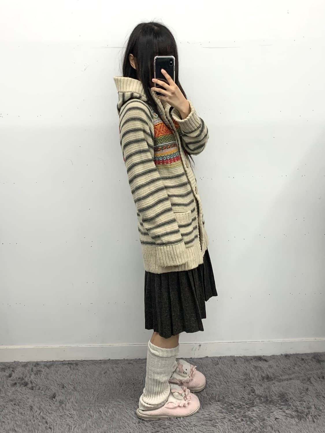 모리 스트라이프 후드 가디건 상품이미지2