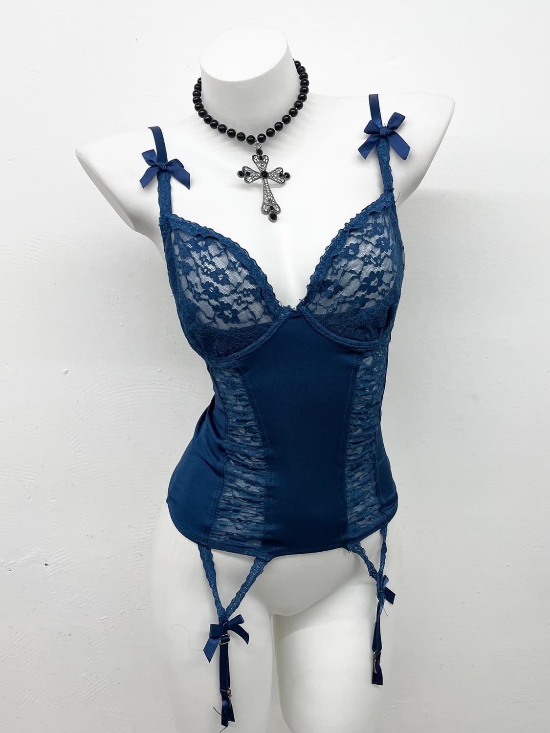 페어리 레이스 셔링 가터 코르셋 상품이미지1