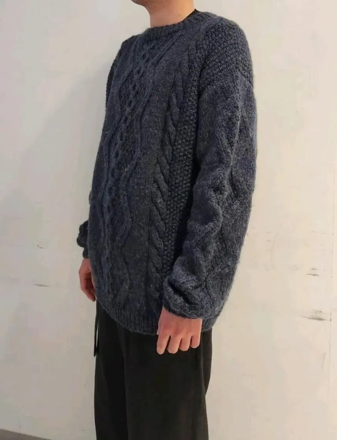 핸드워크 모크넥 헤비울 짜임 니트 상품이미지1