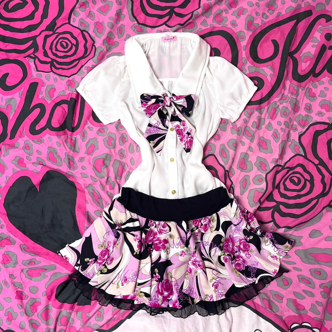 MA*RS 마즈 로즈 지브라 스커트 히메 로맨틱갸루 핀터 대장 일본빈티지 상품이미지1