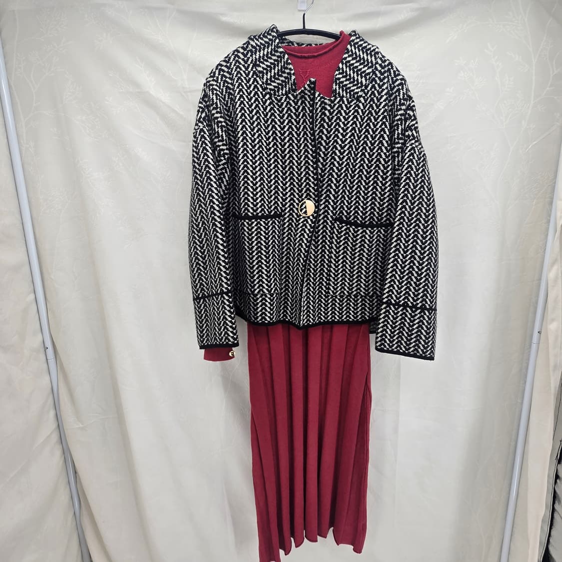 MOSIQINA 헤링본 패턴 울 자켓 상품이미지10