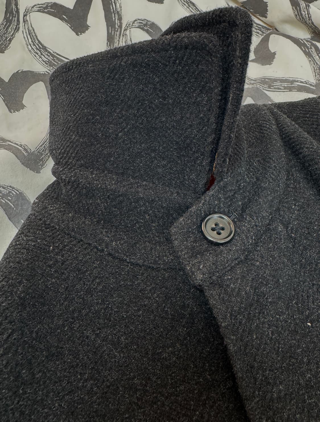 일본 TETE HOMME 울 100% 히든 싱글 롱 코트 / L-XL 상품이미지5