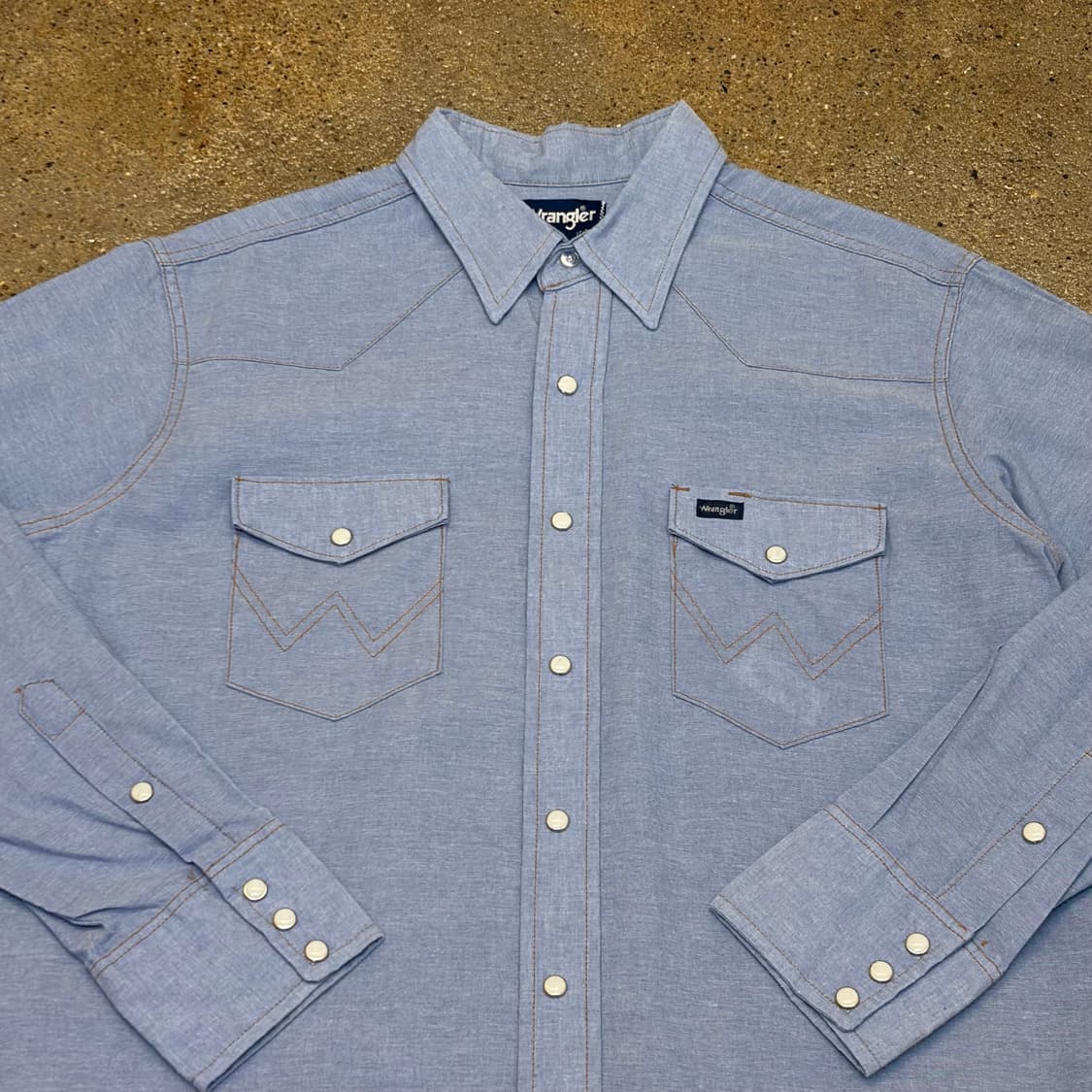 새상품급 90s 미국빈티지 랭글러 웨스턴 헤지청 셔츠 청셔츠 청남방 상품이미지3