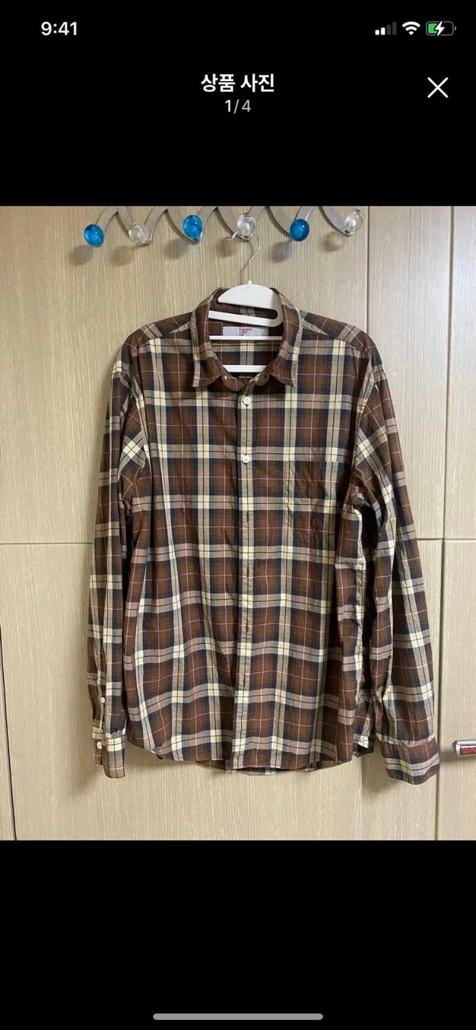 EIGHT SECONDS 에잇세컨즈 브라운 체크셔츠 L사이즈 상품이미지1