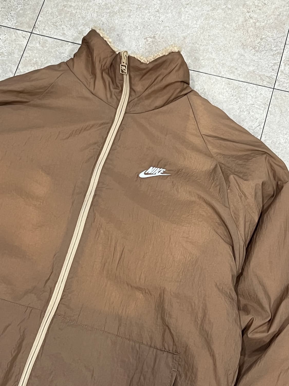 (3XL) 나이키 빅 스우시 리버시블 풀 집 자켓 헴프 화이트 상품이미지8