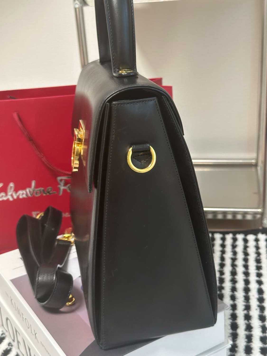 페라가모 켈리백 금장 간치니 토트백 탑핸들 크로스백 차정원백  상품이미지5