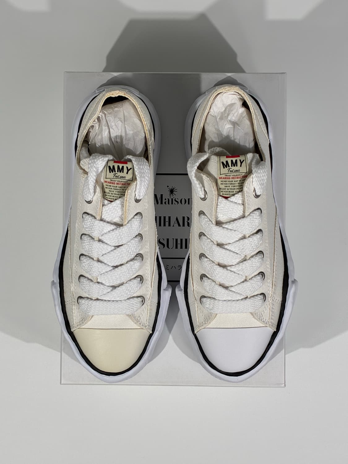 메종 미하라 야스히로 피터슨 OG 솔 캔버스 로우 스니커즈 화이트 상품이미지6
