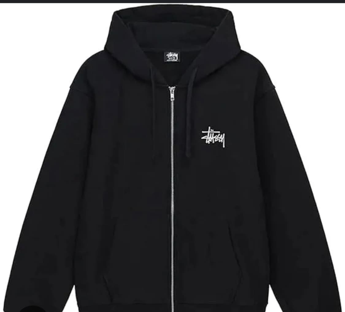 스투시 베이직 후드집업 블랙 상품이미지1