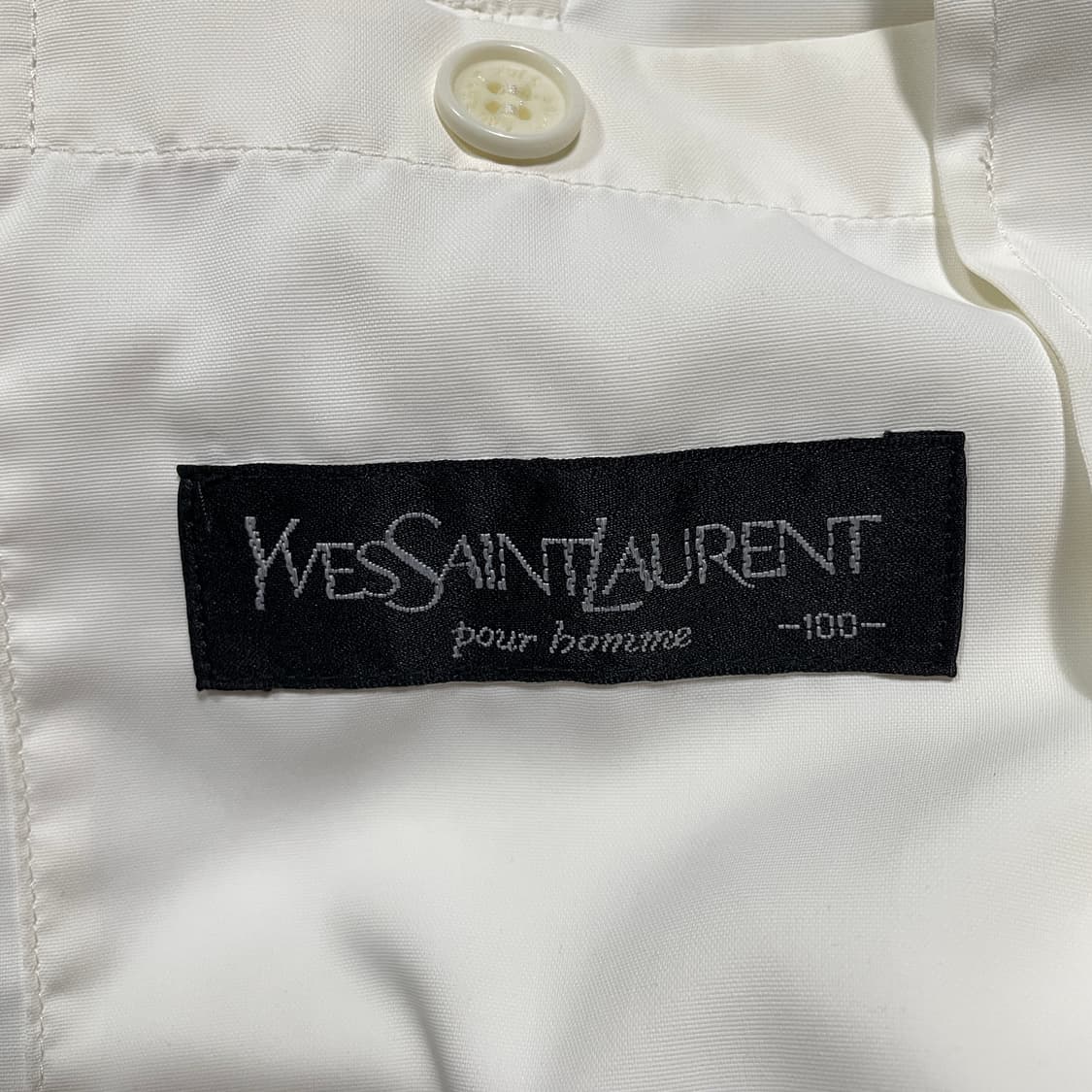 90s YSL 극희귀 입생로랑 화이트 폴리쉘 블루종 자켓 100 상품이미지7
