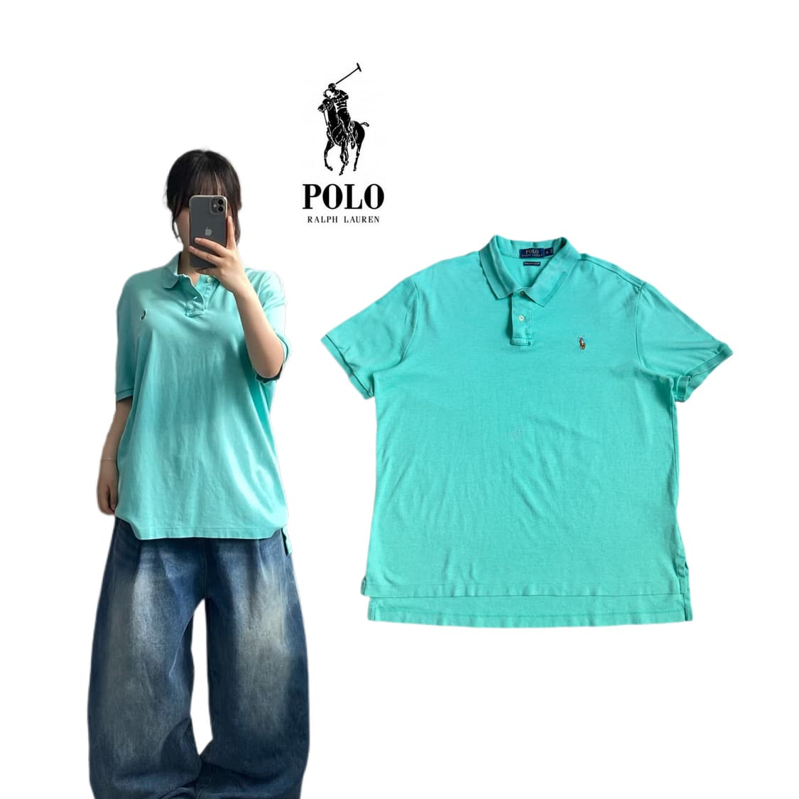 폴로 XL 신형 포니 PK 카라 반팔 티셔츠 민트 상품이미지1