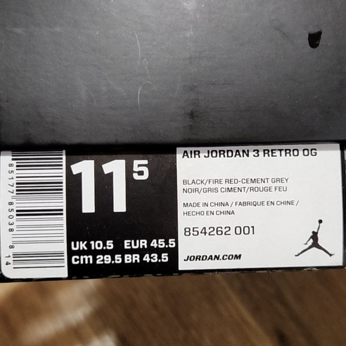 나이키 295 조던3 블랙시멘트 OG 상품이미지8