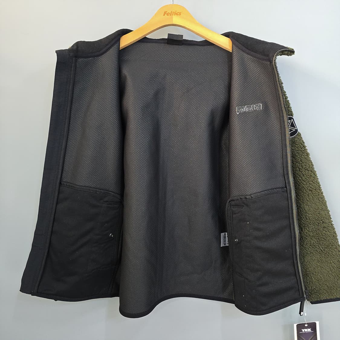 새제품)쿨트(Kulte) 셰르파 후드 집업 카키 S 상품이미지7