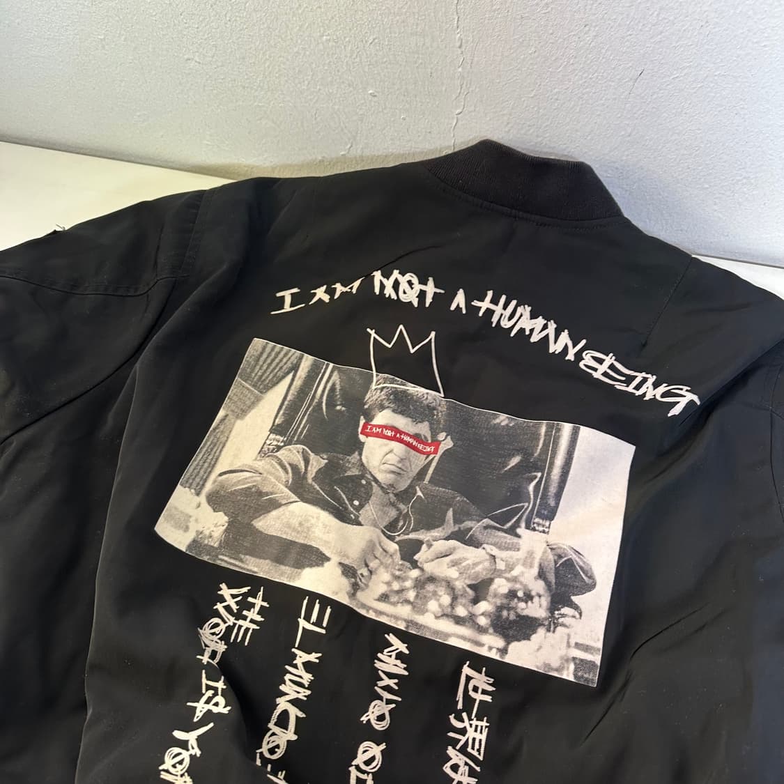 M 아임낫어휴먼비잉 블랙 오버핏 MA1 항공점퍼 상품이미지8