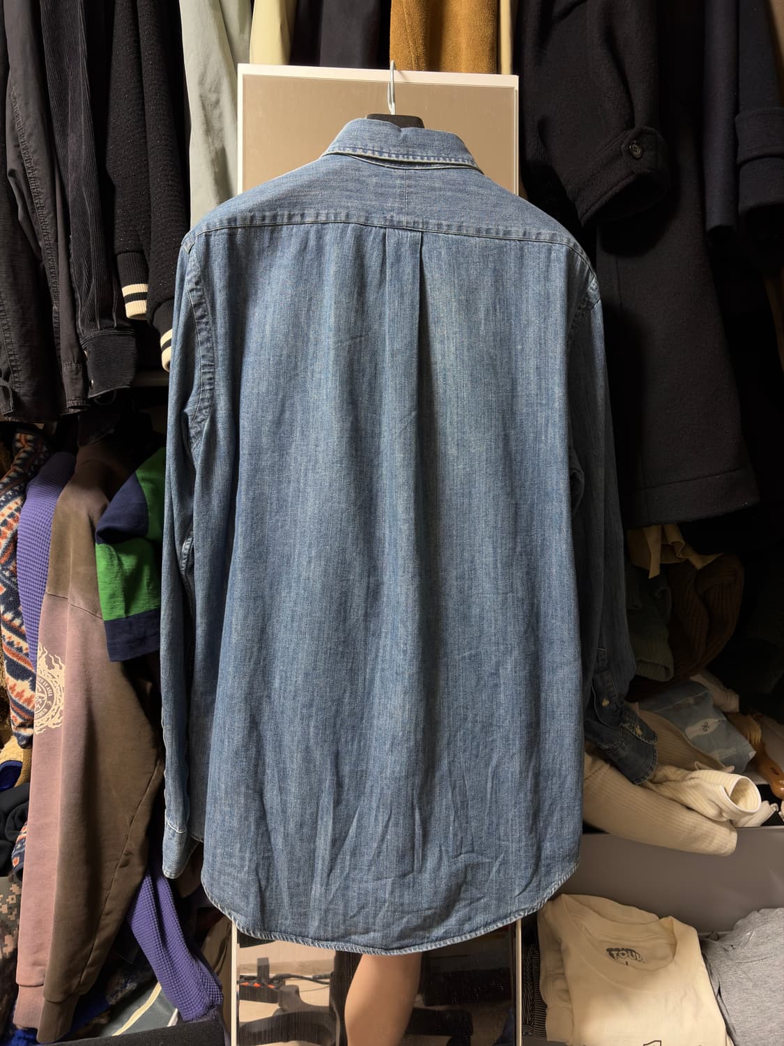 폴로 샴브레이 데님 셔츠 클래식핏 M사이즈 상품이미지2