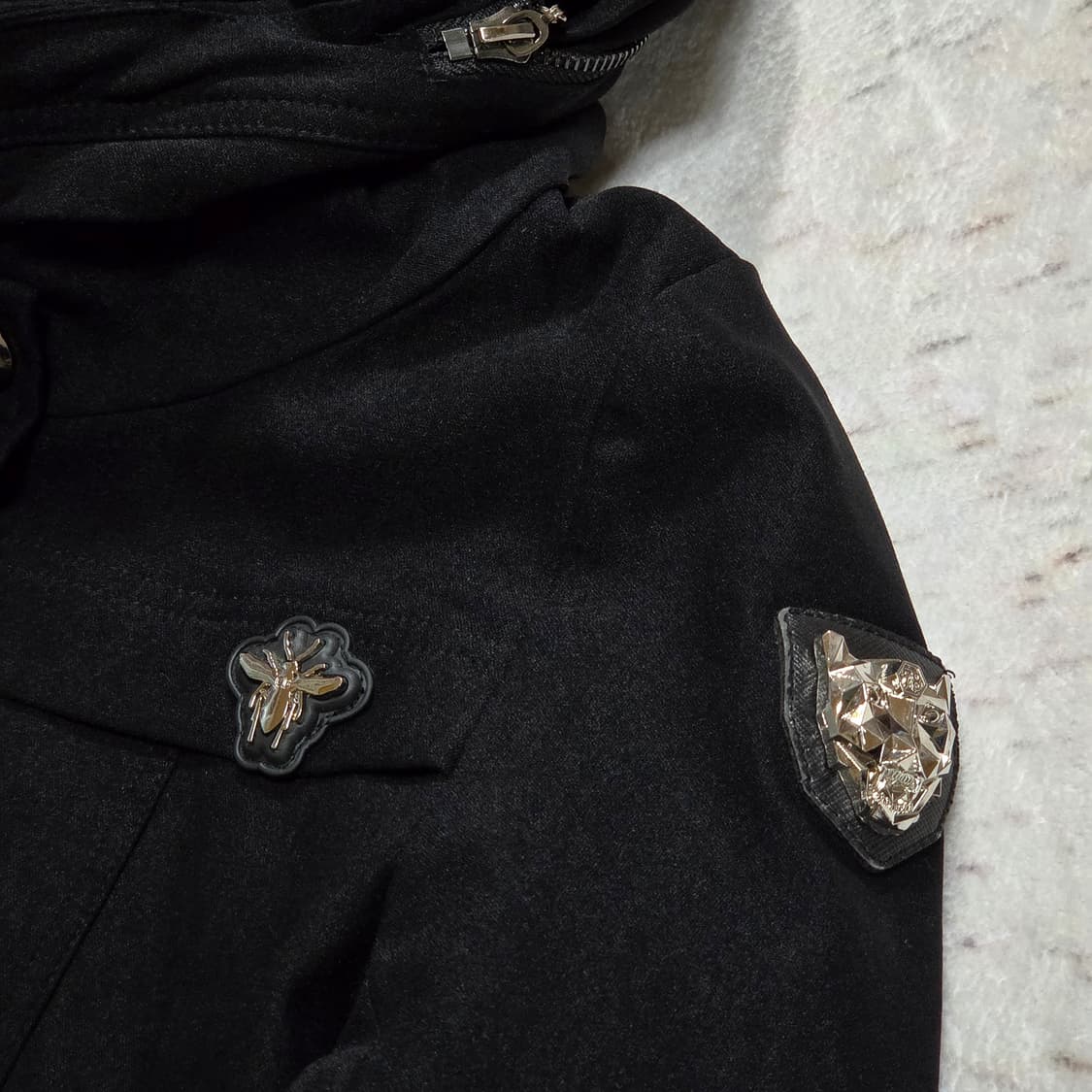 빈티지 하이넥 블랙 나일론 점퍼 상품이미지3