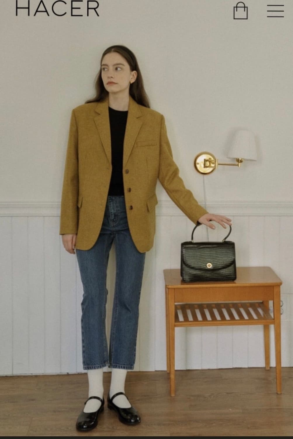 아쎄르 콜린 자켓 스몰 문트위드 리본빛 mone 더바넷 상품이미지1