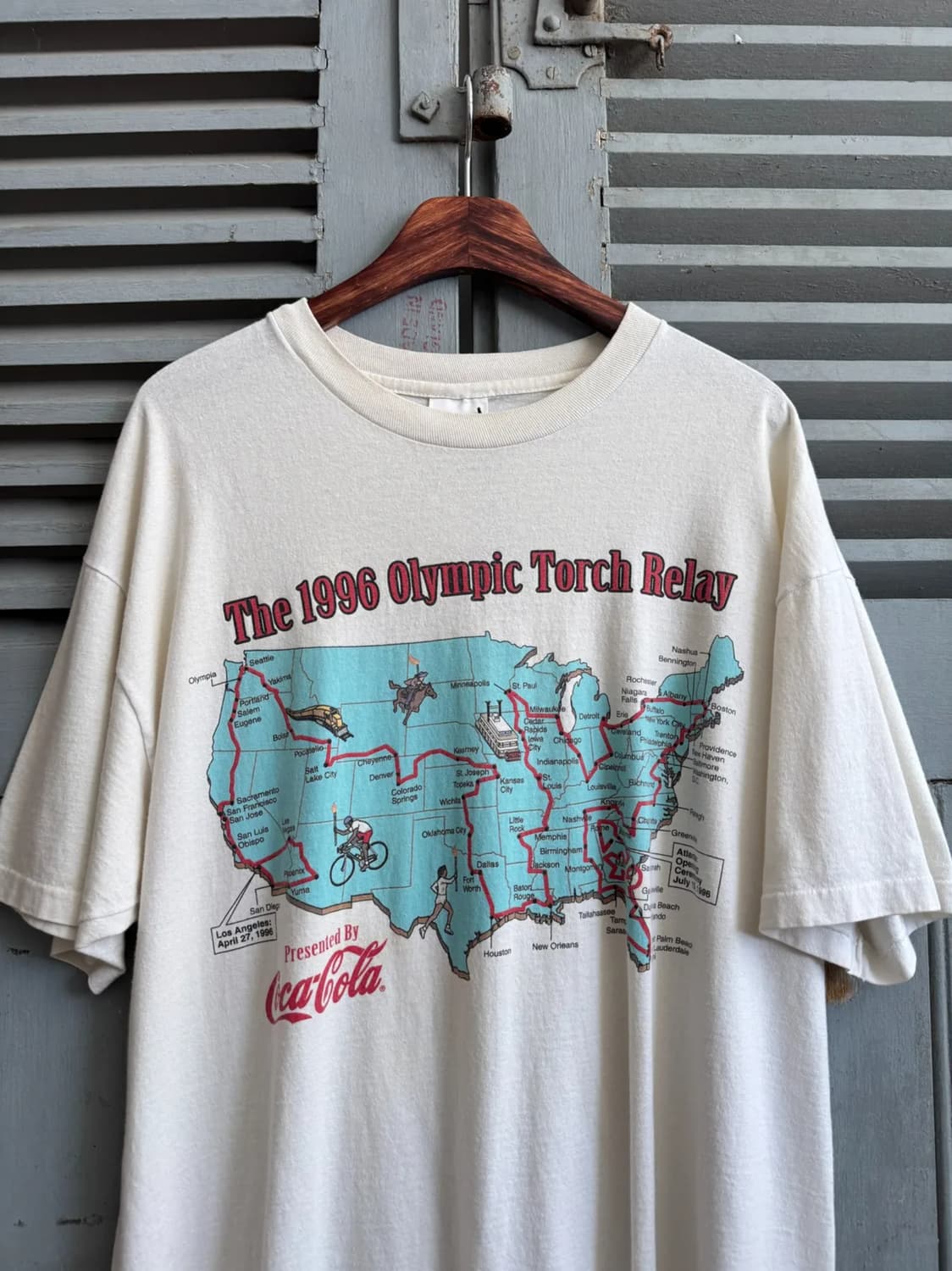[XL]1996 애틀랜타 올림픽 코카콜라 릴레이 티셔츠 상품이미지1
