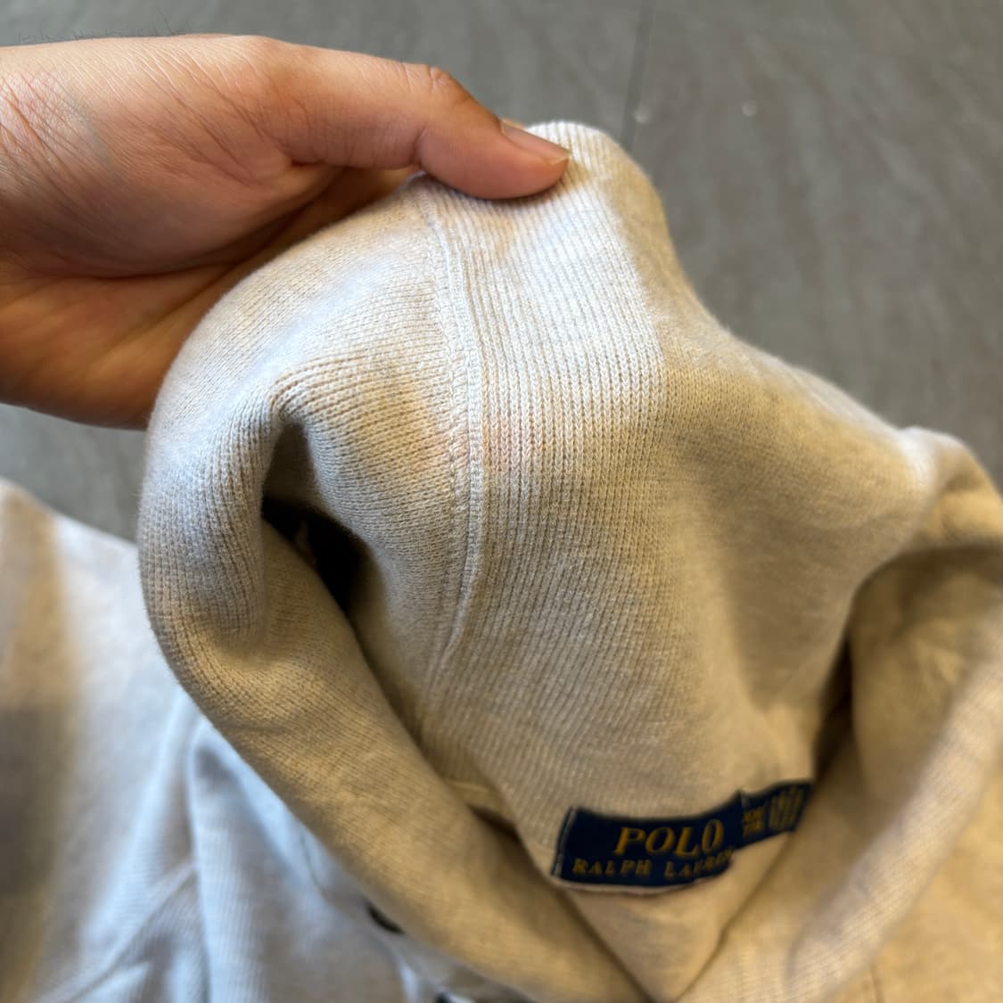 폴로 정품 아이보리 코튼 숄카라 니트 상품이미지9
