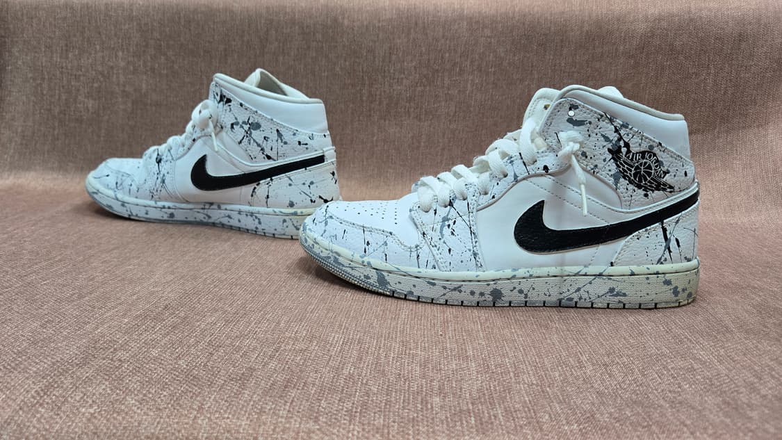 나이키 270mm- 조던1미드 트리플 화이트 커스텀   상품이미지4