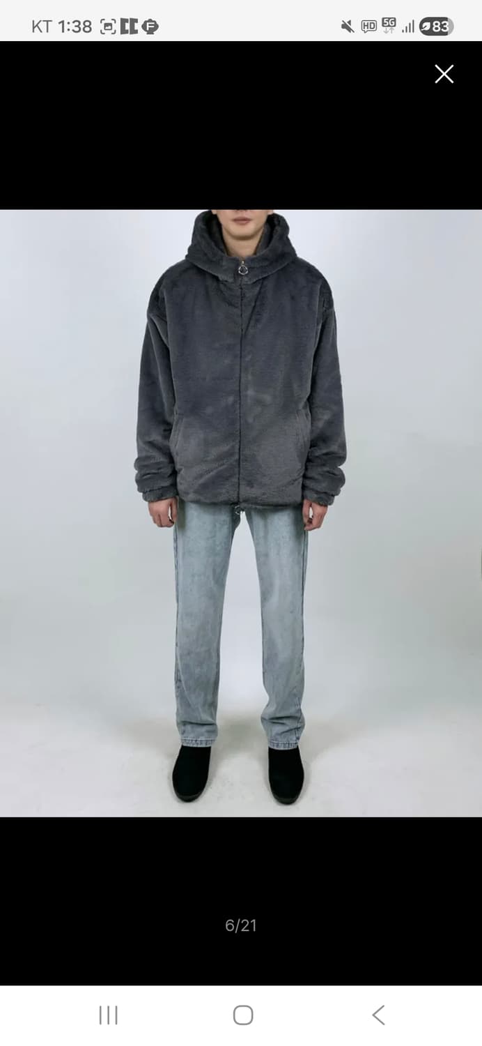 [ M ] 에이메이드 퍼 후드 집업 자켓 그레이 상품이미지6