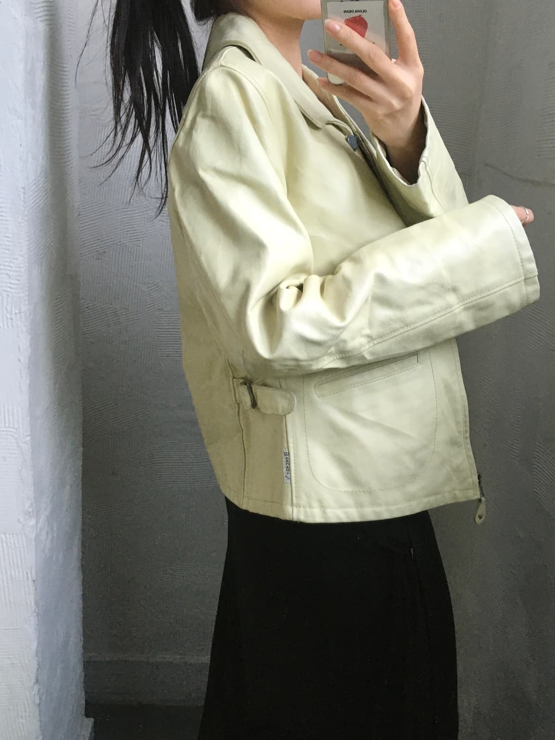 Armani Jeans 아르마니 진스 옐로우 가죽 자켓  상품이미지1