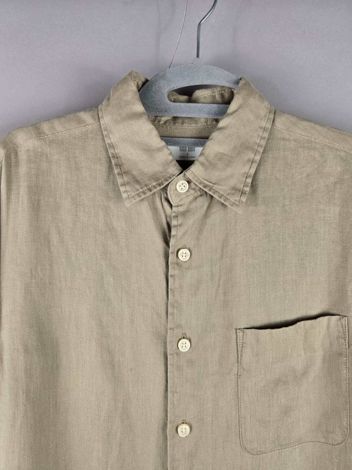 [무료배송]유니클로 S 남성 마 린넨 100% 긴팔 셔츠 상품이미지2