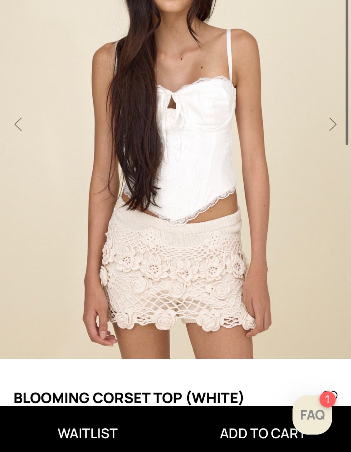 glowny blooming corset top (white) 상품이미지1
