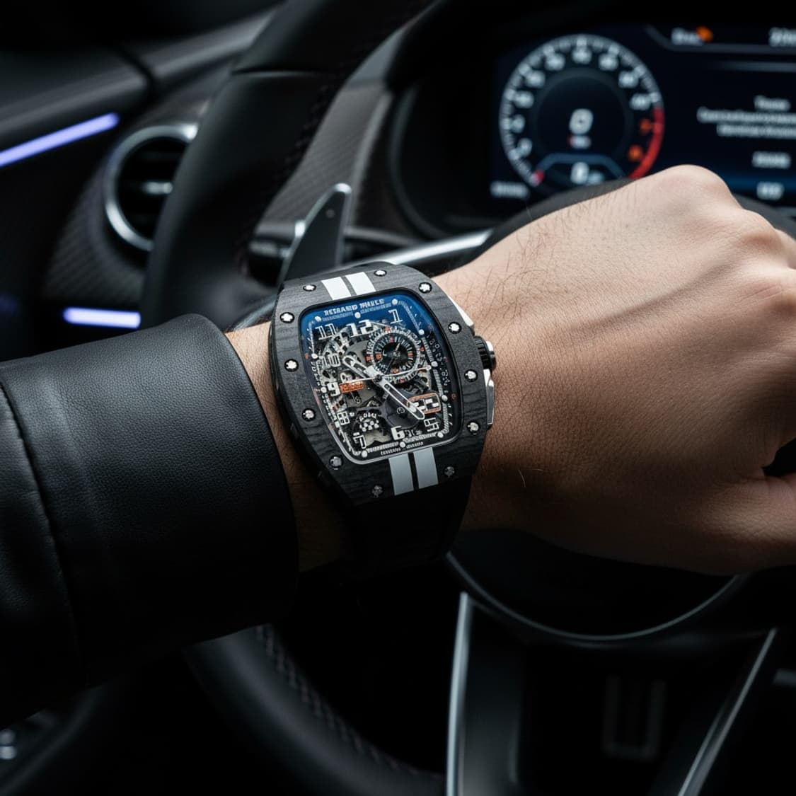 Oceanora 리차드밀 카본파이버 애플워치 스트랩 (44/45mm) 상품이미지1