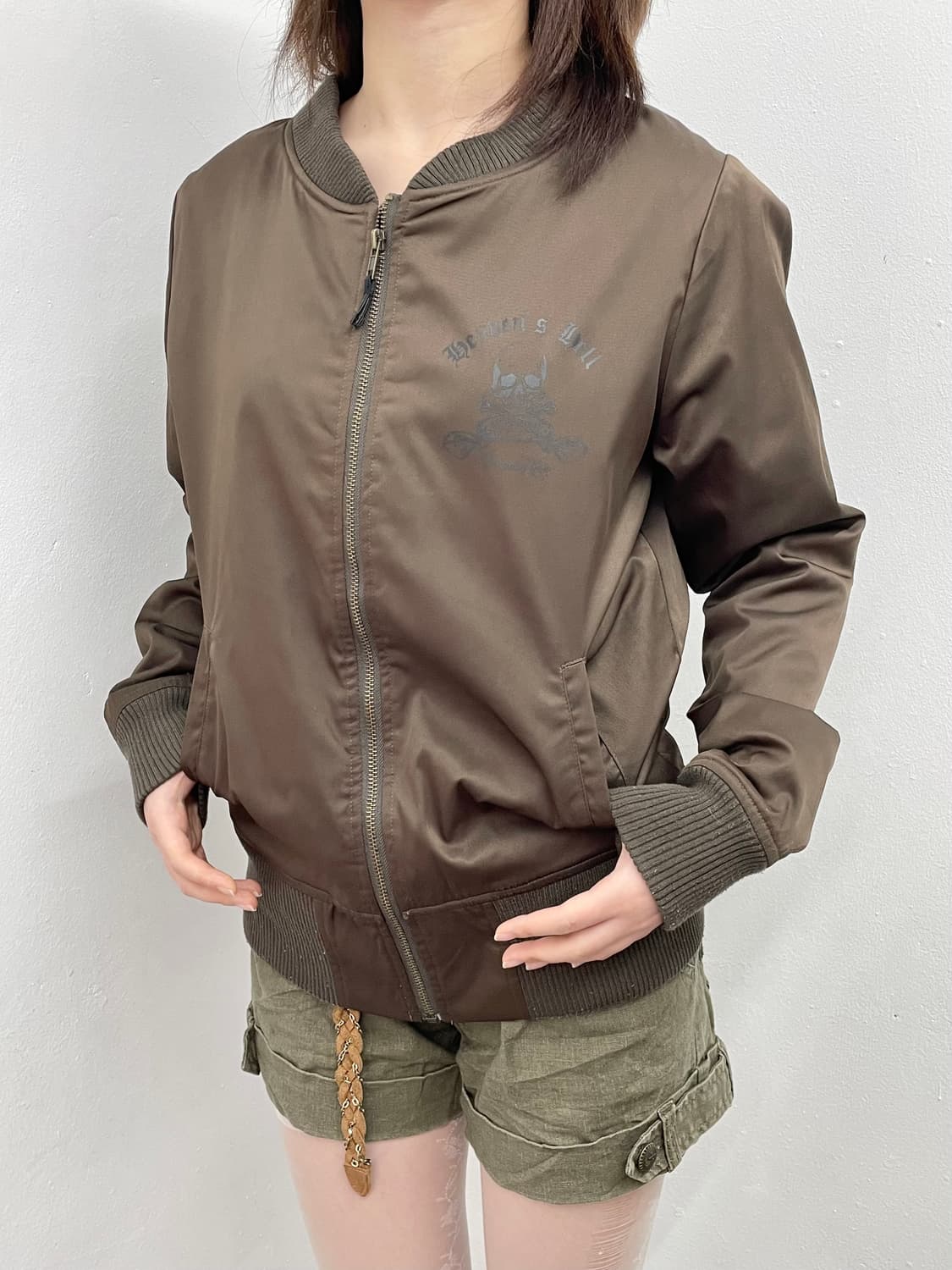 브라운 펑크 스컬 블루종 자켓 상품이미지1