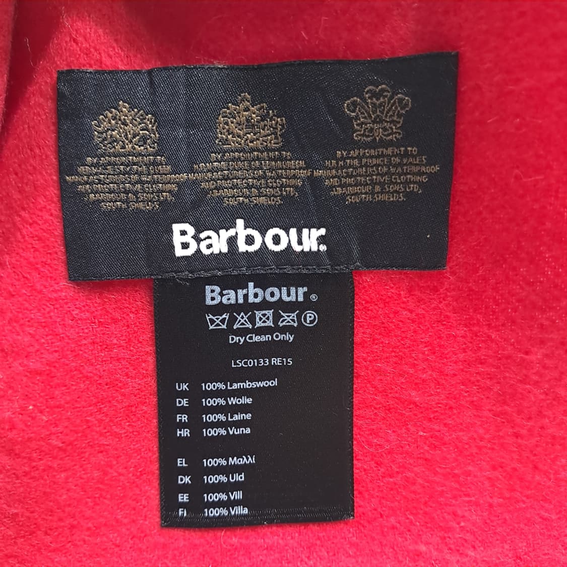 MX499 바버 램스울 로고 자수 레드 머플러 목도리 상품이미지4